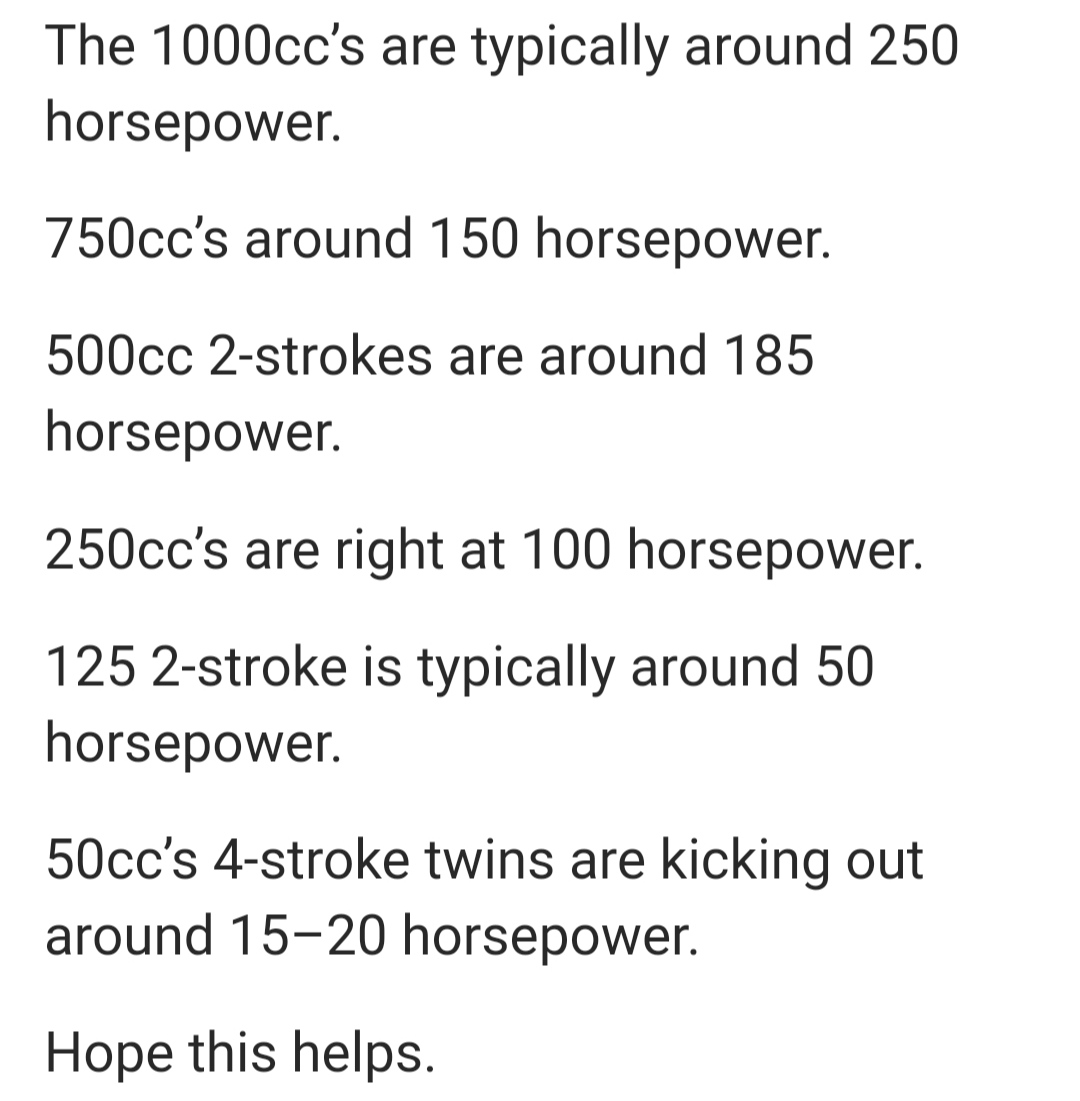 Do all MotoGP bikes have the same power?